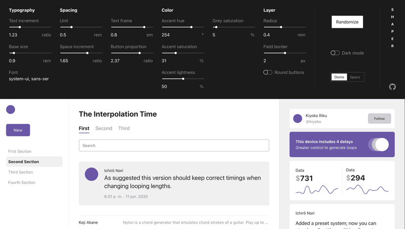 shaper — interface styles shaper